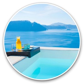 Vinyl Stickers (Set of 2) 20cm - Holiday Swimming Pool Hotel Swim #24280