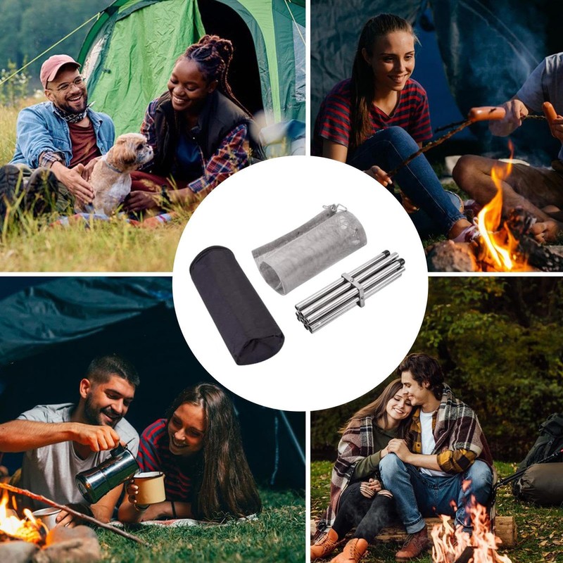 Camping Fire Pit,Stainless Steel Mesh Fire Pit for Outdoors |