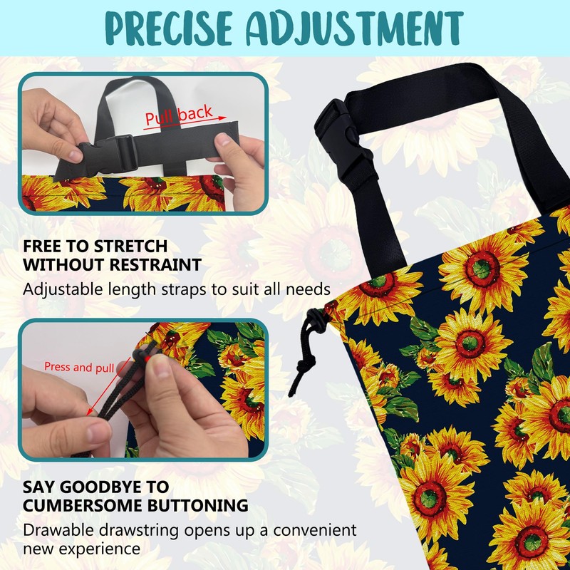 Car Trash Bag Abstract Yellow Sunflowers Hanging Drawstring Car Organizer