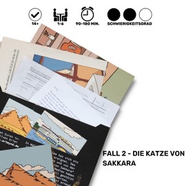 Artmynd Crime Game - The Cat of Sakkara - Fall 2, Escape Room Game, Adults & Children from 14, Beginners & Professionals, 1-6 Players, True Crime Game Experience!