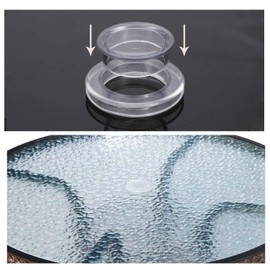 TAGVO 2'' Clear Patio Table Umbrella Hole Ring and Cap Set, Table Umbrella Hole Ring Plug and Cap for Glass Patio Garden Beach Table (4 Pack)