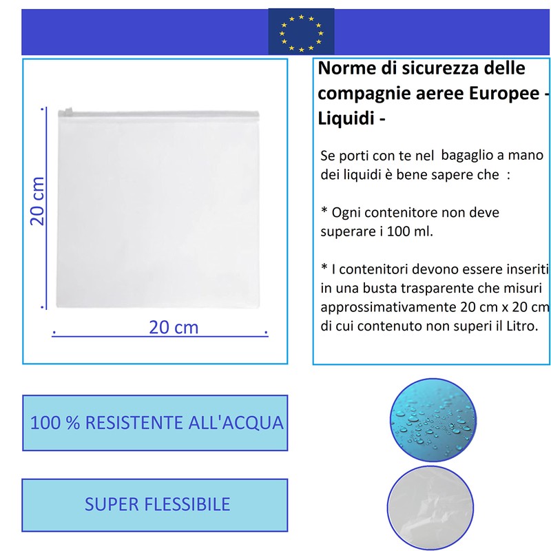 Aléxein Transparent Travel Set with Handle for Cabin Luggage 10
