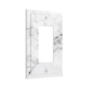 ybclf White Gray Marble 1 Gang Single Rocker Light Switch