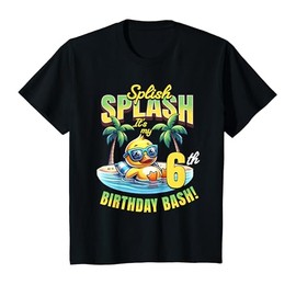 Kids Splish Splash 6th Birthday Bash Duck Beach Pool Party Kids T-Shirt