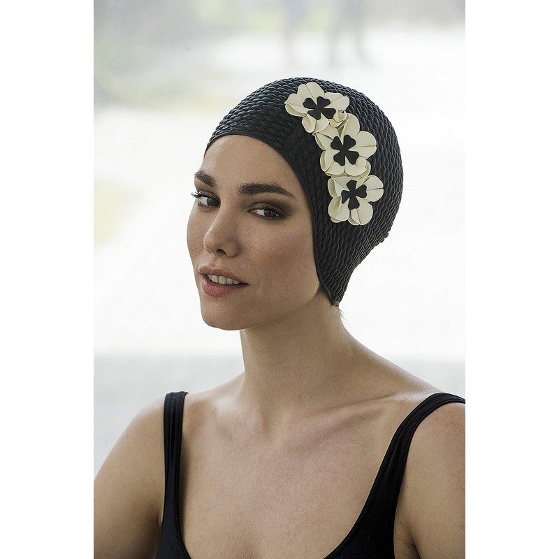 Fashy Damen Badehaube Luftgefüllte Gummi, schwarz, 3119