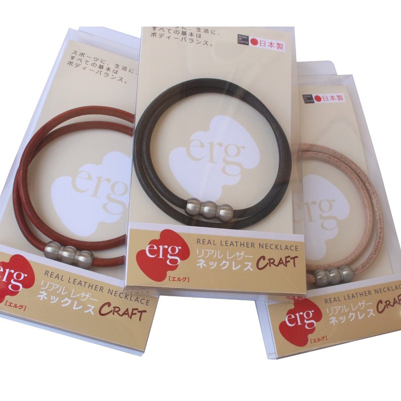 [Elg] Real Leather Necklace (CRAFT) Black EGLN101 M (49 cm)