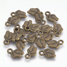16 Foot Charms Footprint Feet Charm Antique Bronze Tone 11 x 8 mm US Seller 838