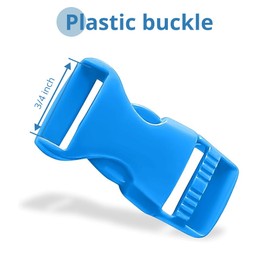4 Pcs Blue Side Release Plastic Buckles 3/4 Inch (20mm) - Heavy Duty Quick Clips for Backpack Strap Replacement Repair, Webbing Straps, Dog Collar Buckle, Wide Paracord, Survival Tactical Bracelet