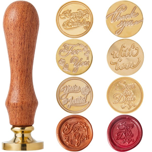CRASPIRE 7 Styles Wedding Wax Seal Stamp Set 25mm Blessing