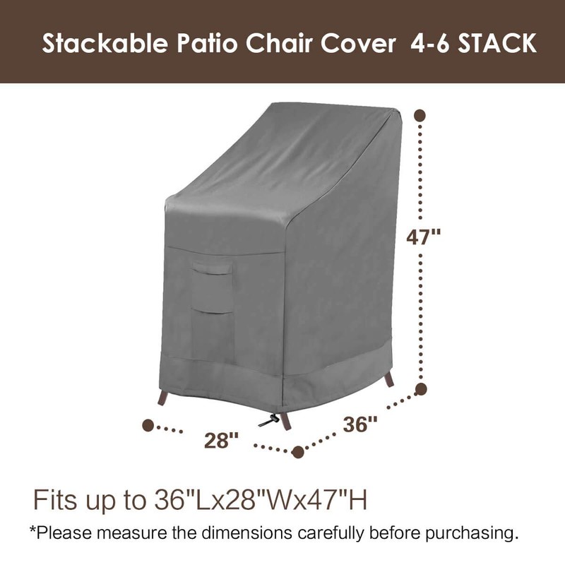 Vailge Stackable Patio Chair Cover,100% Waterproof Outdoor Chair Cover, Heavy