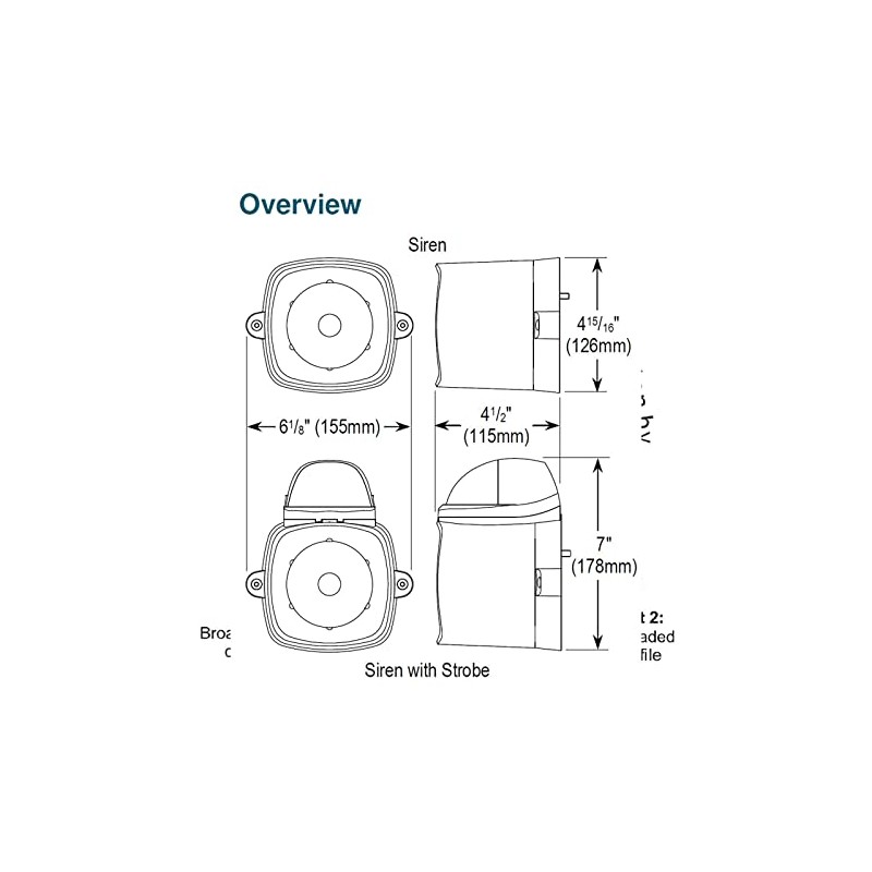 Seco-Larm SH-816S-SMQ/B Enforcer 4-in-1 Multi-Purpose Siren/Strobe, Blue