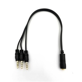 Qczhiwen 3.5mm Stereo Audio Splitter Cable Gold Plated 3.5mm (1/8") TRS Male to 3 x 3.5mm (1/8") Stereo Jack Female 1 Input 3 Output Stereo Audio AUX Splitter Cable 30CM