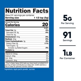 Nutricost Apple Pectin Powder Unflavored (1 Pound) - 5G Per Serving, Gluten-Free, GMO-Free