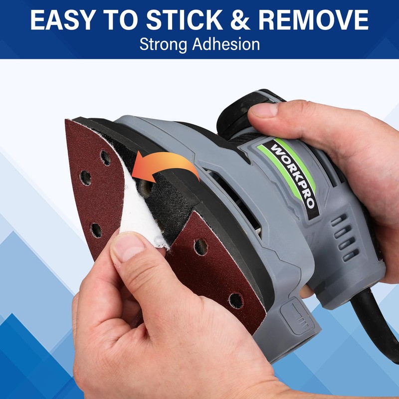 WORKPRO 100-Piece Sanding Sheets | Hook and Loop Mouse Sander