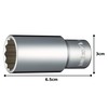 TONE Deep Socket (12 Square) 3D-21L Drive Angle 0.3 inch