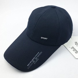 Kangqifen Men's Women's Long Brim Canvas Summer Baseball Cap, navy