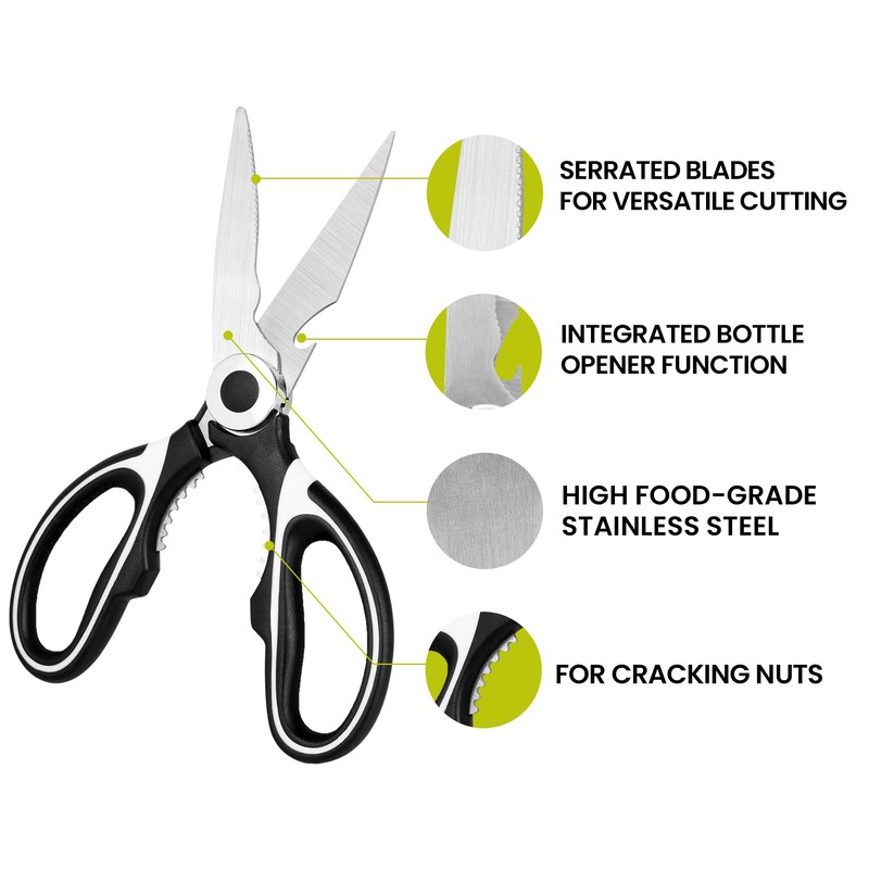 Albert Austin Multipurpose Sharp Kitchen Scissors with Protective Cover Stainless