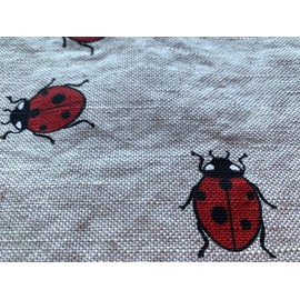 JOWOLLINA Set of 2 Gourmet Tea Towels, Kitchen Towels, Hand Towels, 44 x 68 cm, Half-Linen Stonewashed Printed (Ladybird Red)