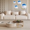 alblinsy Round Photo Frame Wooden Wall Hanging Picture Frames for