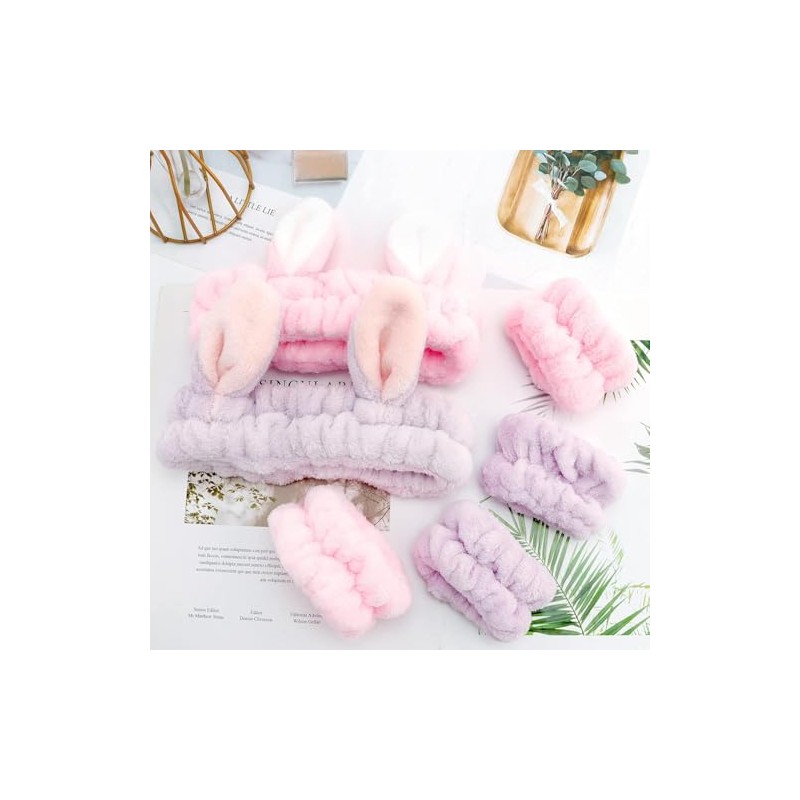 Set rosa RUGNADOO de 6 piezas: diademas y muñequeras de