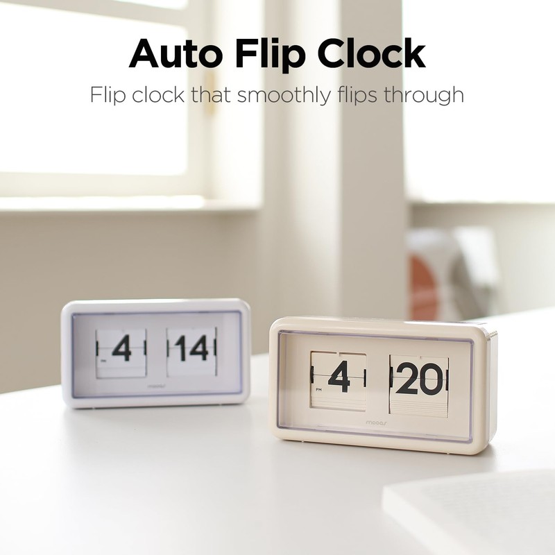 mooas Newtro Flip Clock (Cream)