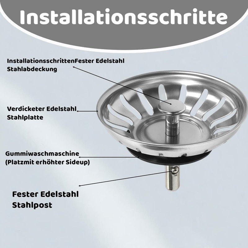 PcvGef Sink Plug, Universal Drain Strainer for Kitchen Sink, 79