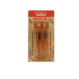 DOA FSH4-3P/368 Shrimp 1/2 OZ - 4in Clear/Red Glitter 3 Pack