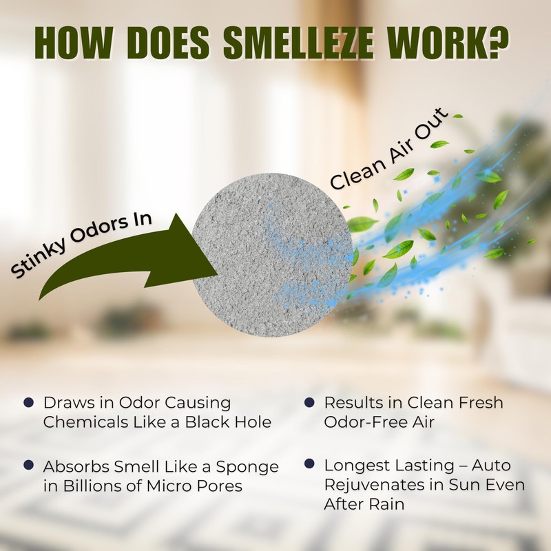 SMELLEZE Reusable Elderly Odor Eliminator & Nursing Home Room Deodorizer