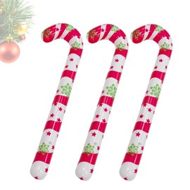TECKI Pack of 3 Candy Canes Christmas Decoration - 35 Inch Snowflake Red White Christmas Decoration Inflatable Christmas Decorations Outdoor Christmas Decoration Outdoor Christmas Tree Decoration