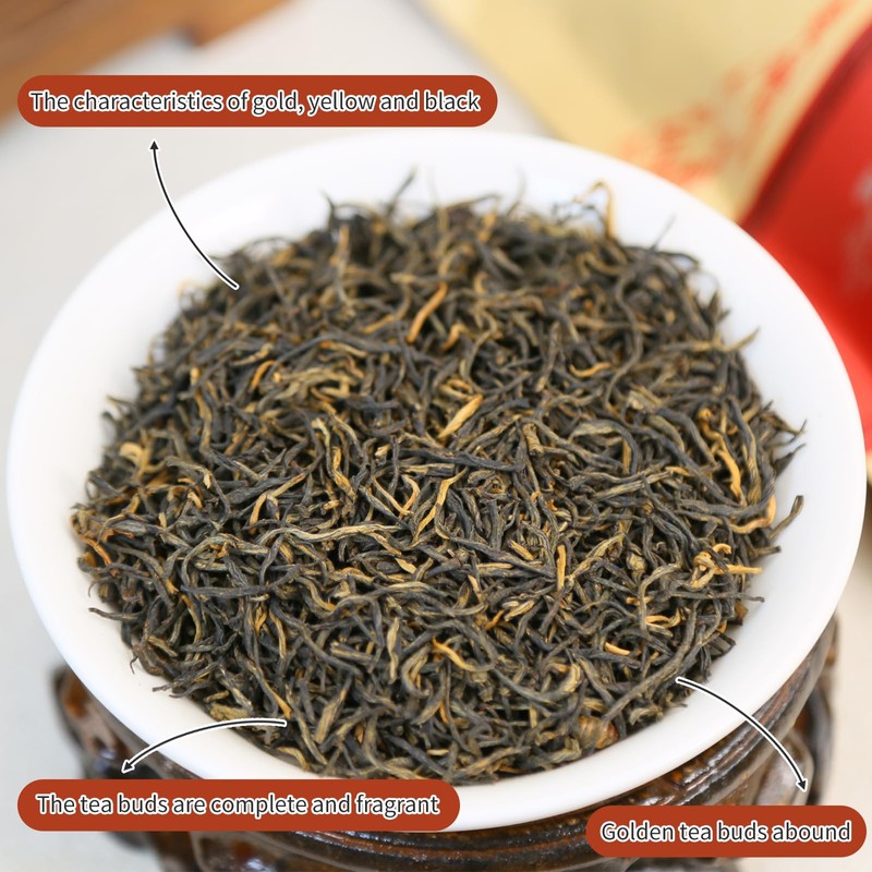 XIXICHA Golden Monkey Tea Chinese Black Tea Loose Leaf Chinese