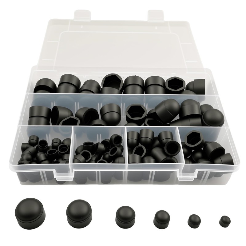 EFGTEK 143 Pcs Plastic Bolt Caps,Hex Head Dome Bolt Covers,Screw