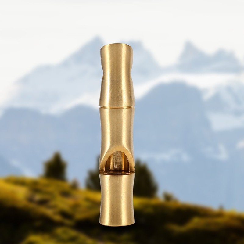 VGEBY Emergency Whistle, EDC Survival Brass Bamboo Section Whistle for