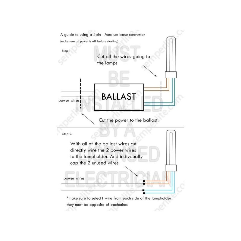 General LH0910 4 Pin CFL, to, E26/E27 Medium Base, Converter,