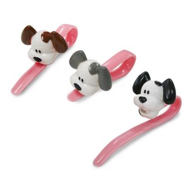 Joie Woof Bag Ties, Dog Themed, Keep Bags Closed, Organize Cords, Multi-Use, Set of 3, White