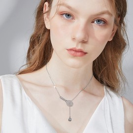YFN Tennis Racket Necklace Sterling Silver Tennis Racket Charm Necklace Tennis Gifts for Women Tennis Player Tennis Jewelry For Tennis Lovers