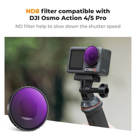 K&F Concept ND8 Filters for DJI Osmo Action 5 Pro, Action 4, 3-f Stop Neutral Density Optical Glass with 28-Layer Coating Camera Accessories