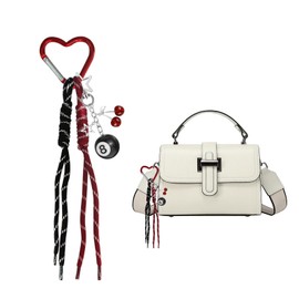 ATCCPYDM 8 Ball Keychain with Star,Rope Braided and Cherry Keychain Bag Charms for Handbag Purse Backpack Y2k Accessories (Red)