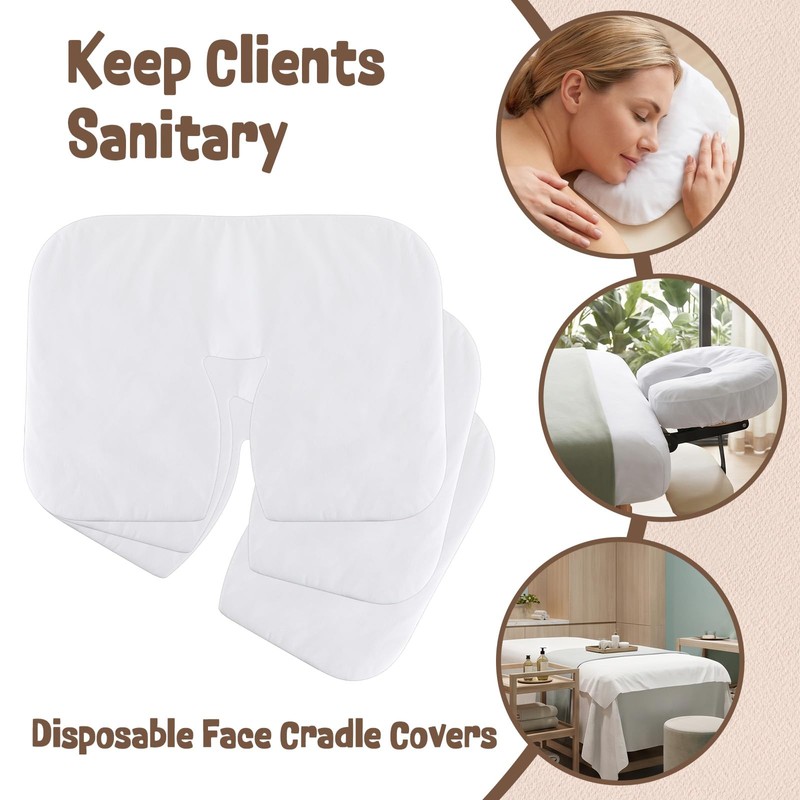100 PCS Disposable Face Cradle Covers for Massage Tables and