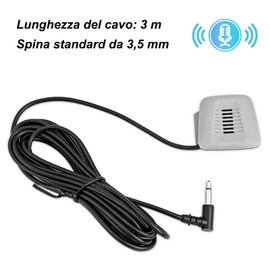 SPORTARC Externes Auto-Mikrofon, Car Microphone Stereo tragbares auto mikrofon, 3.5mm, Autodach-Panel, 50 Hz - 20 kHz for Car Radio Navigation BT DVD Radio