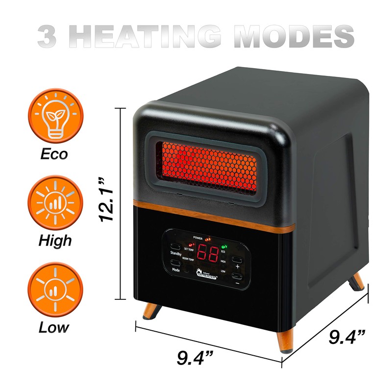 DR. INFRARED HEATER DR-978 New Upgraded Dual Heating Hybrid Portable