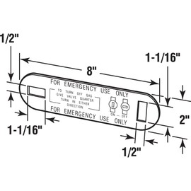 Prime-Line PH 17106 Emergency Gas Shut-Off Wrench, 1-1/16 inch x 1/2 inch Opening, Stamped Steel, Zinc Plated