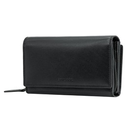 STILORD 'Alissa' Elegant Women's Large Leather Wallet - 26 Card Slots & Many Compartments - Wallet with Zip RFID Protection - Purse Extra Coin Compartment Genuine Leather, black, coin purse