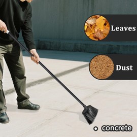 Outdoor Indoor Broom for Floor Cleaning - 54 inch Outside Indoor Broom, Medium-Hardness Bristles Brooms for Sweep Outdoor, Angle Brooms for Floors Applied to Yards, Garages, Patios, and Walkways, etc