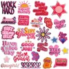 26PCS Pink Positive Messages Iron On Patches Cute Inspirational Words