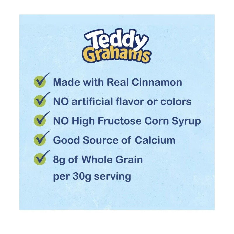 Nabisco Teddy Grahams Cinnamon Graham Snacks Bear Cookies 10oz Carton