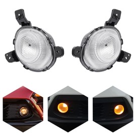Carlaihu For 2019 2020 Kia Forte Halogen Front Fog Lights Lamps and Brackets Assembly Replacement Left and Right Side Pair Black Housing