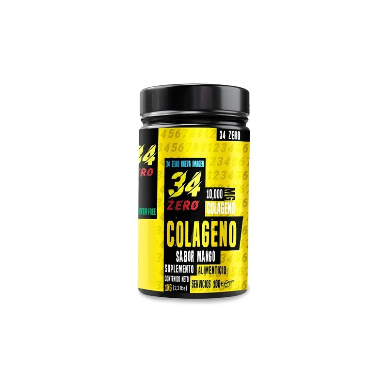 Colágeno Hidrolizado Polvo 34 Zero 1 Kg Sabores 200 Servis