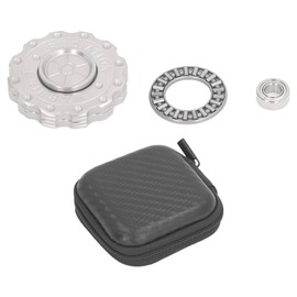 Gear Coin Slider Toy Round Gear Metal Push Slider Fingertip Rotating Stainless Steel Reduce Stress Decompression Toy Silver