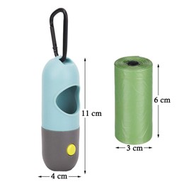 Gearmax 2 Pcs Dog Poop Pickup Bags Dispenser with LED Flashlight and 2 Rolls Dog Poop Waste Bags Leak-Proof Dog Waste Bags