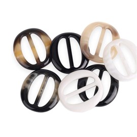 XINGZI 6PCS Plastic Oval Smoothly Fashion Silk Scarf Clips Clasp Ring Scarf Buckle Slides Clothing Ring Wrap Holder for Women Girls Silk Neckerchief Clothing T-Shirt (Color Random) (4cm/1.6inch)